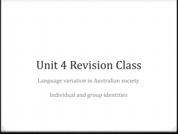 Unit 4 Revision Lecture