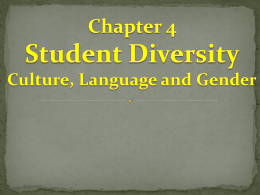 Chapter 4 Student Diversity Culture, Language and Genderx