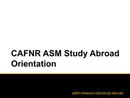 CAFNR Study Abroad General Orientation
