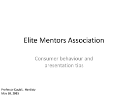 Consumer behaviour and presentation tips