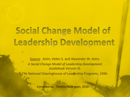 A Social Change Model of Leadership Development Guidebook
