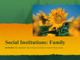 Social Institutions: Family