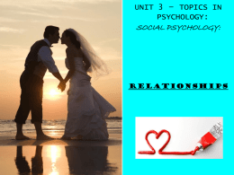 relationships - RWS Psychology
