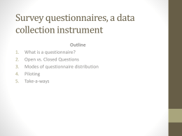 Questionnaires - University of Colorado Boulder
