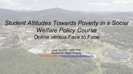 Student Attitudes Towards Poverty in a Social Welfare Policy Course