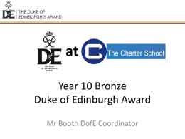 Year 12 * Gold Duke of Edinburgh Award Registration