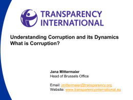 TI - Understanding corruption and its dynamics 270109
