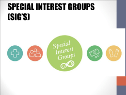 SPECIAL INTEREST GROUPS (SIG*S)