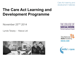 The Care Act Learning and Development
