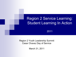 Service Learning - Region 2 Service Learning STEM Program