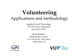 Volunteering: Applications and Methodology