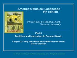 Towson University Part 6 Tradition and Innovation in Concert Music