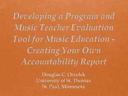Developing a Program and Music Teacher Evaluation Tool