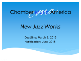 New Jazz Works: Commissioning and Ensemble Development