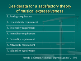 Seven desiderata for an adequate theory of musical expressiveness