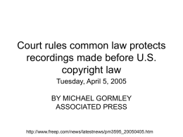 Court rules common law protects recordings made before U.S.