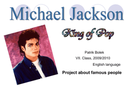 Michael Jackson - patrik bolek | Úvod