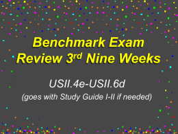 Second Nine Weeks History Review