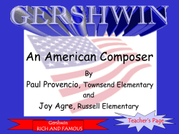 GERSHWIN: An American Composer