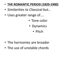 THE ROMANTIC PERIOD (1820-1900)