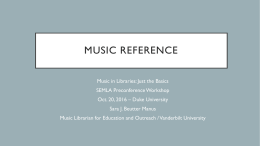 Presentation  - Southeast Music Library Association
