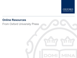 Online Resources - Oxford University Press