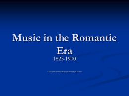 Music in the Romantic Era