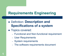 Chapter 4: Requirements Engineering