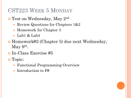 CST223 Week 5 Monday