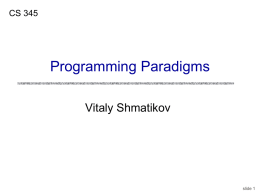 CS 345 - Programming Languages