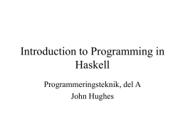 Introduction to Haskell(1)