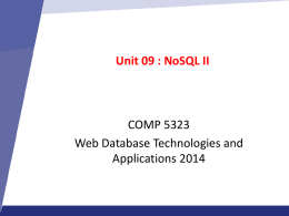 09 : NoSQL II