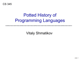 Brief history of programming languages.