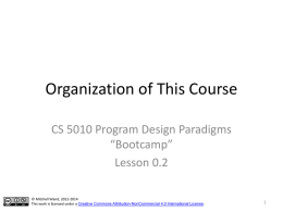 Lesson 0.2 Organization of this Course