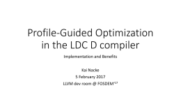 Profile-Guided Optimization in the LDC D compiler