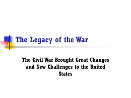 The Legacy of the War 17-4