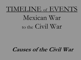 Timeline of Events Mexican War