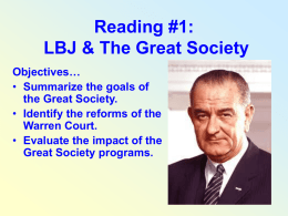LBJ and The Great Society