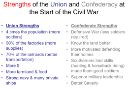 Strengths of the Union and Confederacy at the Start of