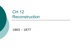 CH 12 Reconstruction