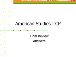 Am St I CP final review answers updated
