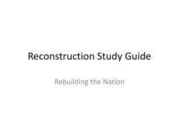 Reconstructing the South
