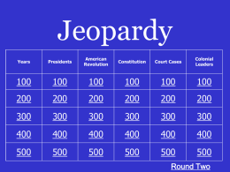 STAAR Jeopardy - CSA History Rocks