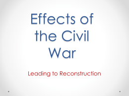 Effects of the Civil War notes