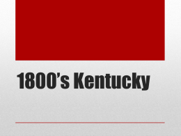 1800*s Kentucky - Rowan County Schools
