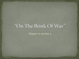 On The Brink Of War