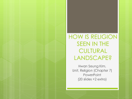 HOW IS RELIGION SEEN IN THE CULTURAL - Culture--per6