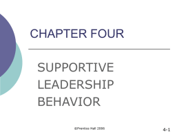 CHAPTER FOUR SUPPORTIVE LEADERSHIP BEHAVIOR