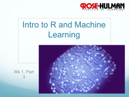 Intro to R and Machine Learning - Rose