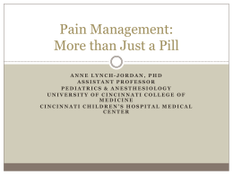 Pain Management: More than just a pill